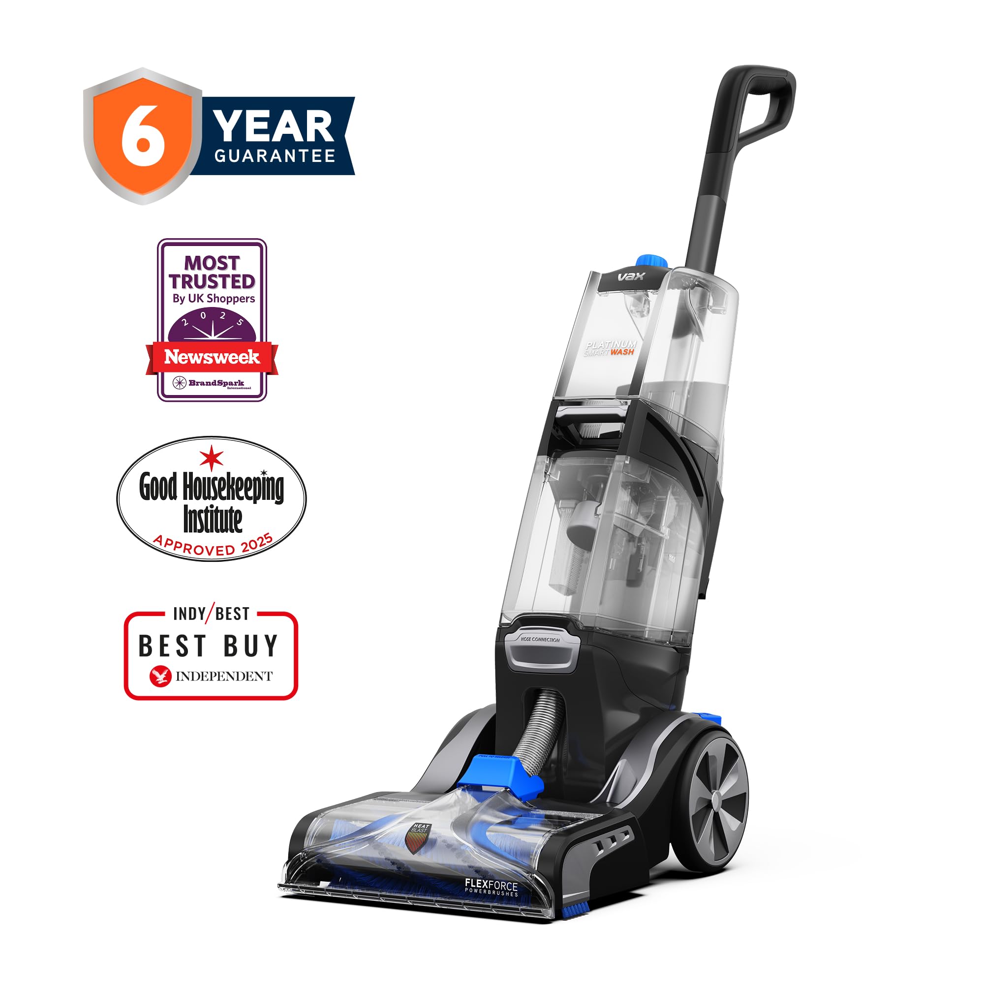 Vax Smartwash Pet-Design Carpet Cleaner | Kills 99% of Bacteria | Pre-treatment Wand – CDCW-SWXP, Grey, White and Teal