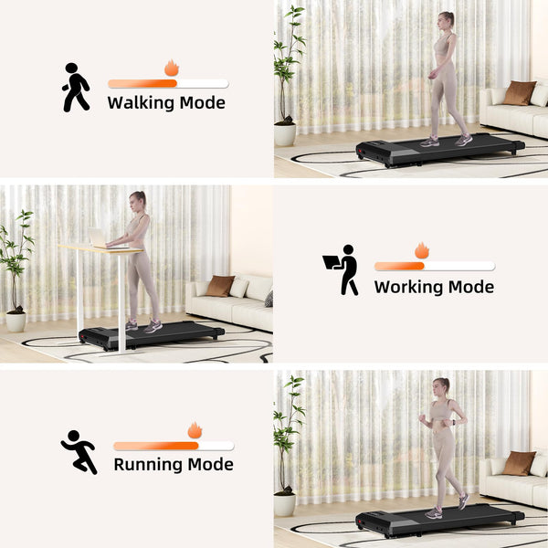 Raceable Walking Pad Suitable for High-tech Wearable Devices, Max 136kg APP Control Under Desk Treadmill with Training Courses and AI Training, Door to Door Delivery