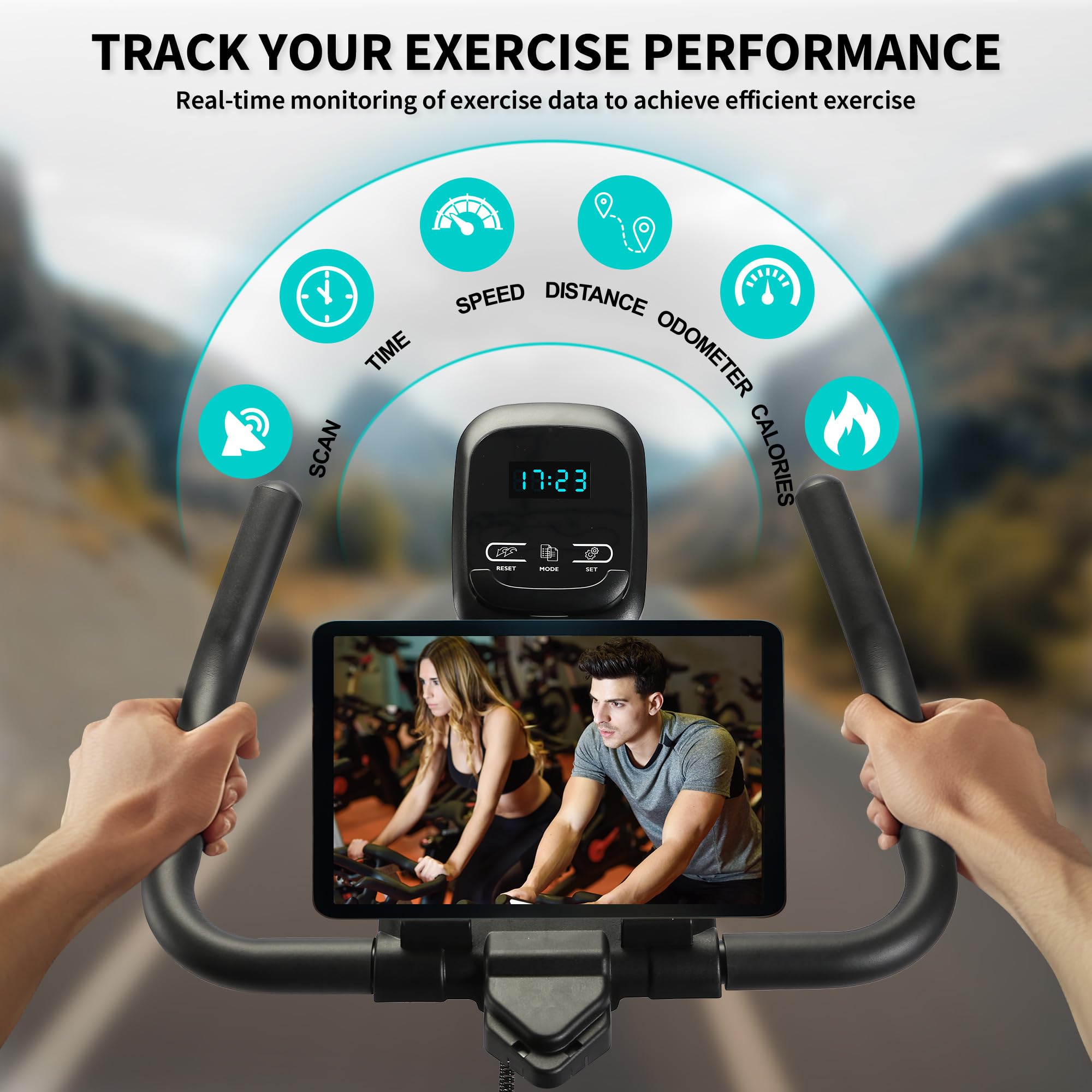 Wenoker Exercise Bike Indoor Cycling, Spin Bike Exercise Equipment for Home Gym Use with LCD Display & Tablet Holder Fitness Workout Cardio Training Machine