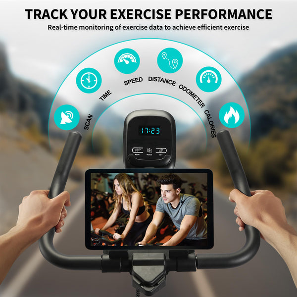 Wenoker Exercise Bike Indoor Cycling, Spin Bike Exercise Equipment for Home Gym Use with LCD Display & Tablet Holder Fitness Workout Cardio Training Machine