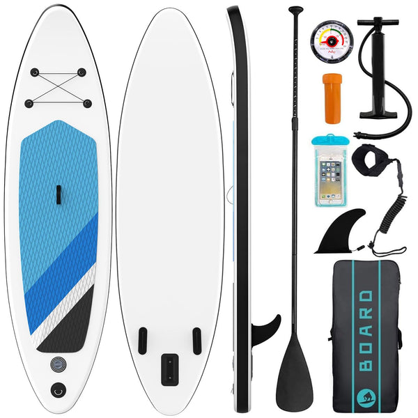 Inflatable Stand Up Paddle Board 10'5''×30''×6'', SUP Inflatable Paddle Boards Ultra Light Surfing Board Kit for Adults, Set with Adjustable Paddle Hand Pump Fin Backpack Phone Case Repair Kit