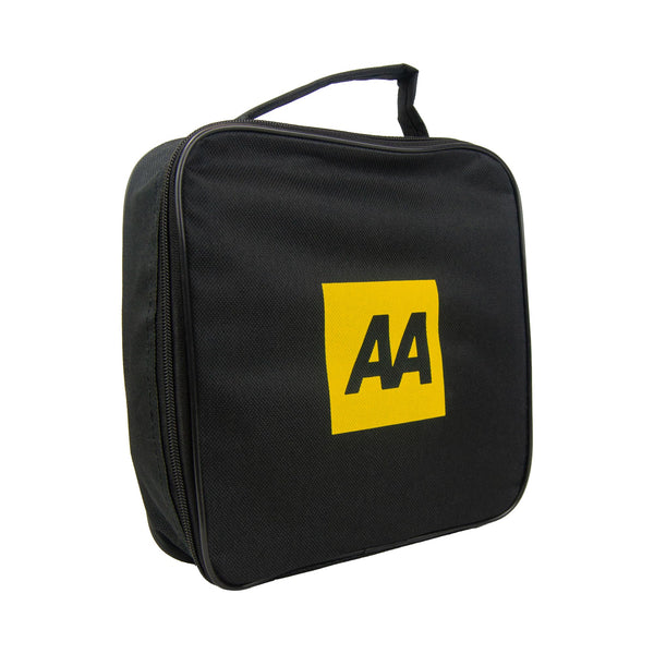 AA Vehicle Breakdown Safety Kit Plus AA5618 – Tyre Inflator, Warning Triangle, Tow Rope, Hi-Vis Vest, Torch, Glass Hammer, Booster Cables, Storage Bag