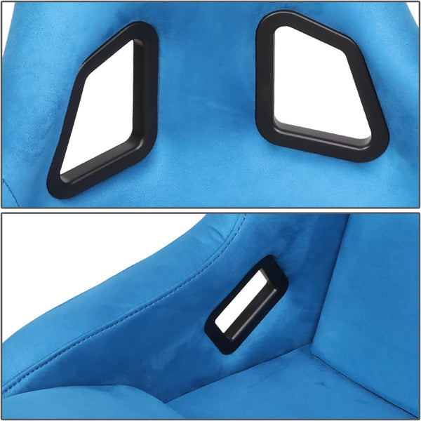 UK STOCK NRG PRISMA x1 Universal Sports Bucket Seat Blue Alcantara LARGE FB
