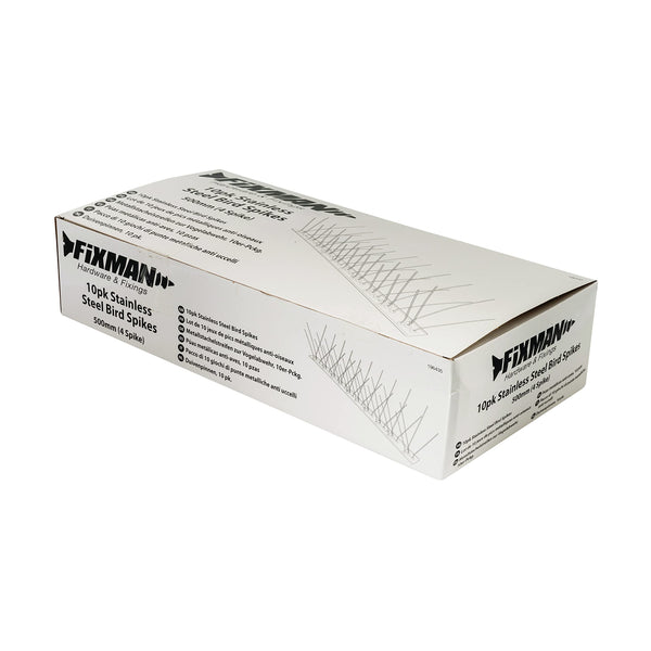 Fixman 196435 Stainless Steel Bird Spikes 10pk 500 mm (4 Spike)