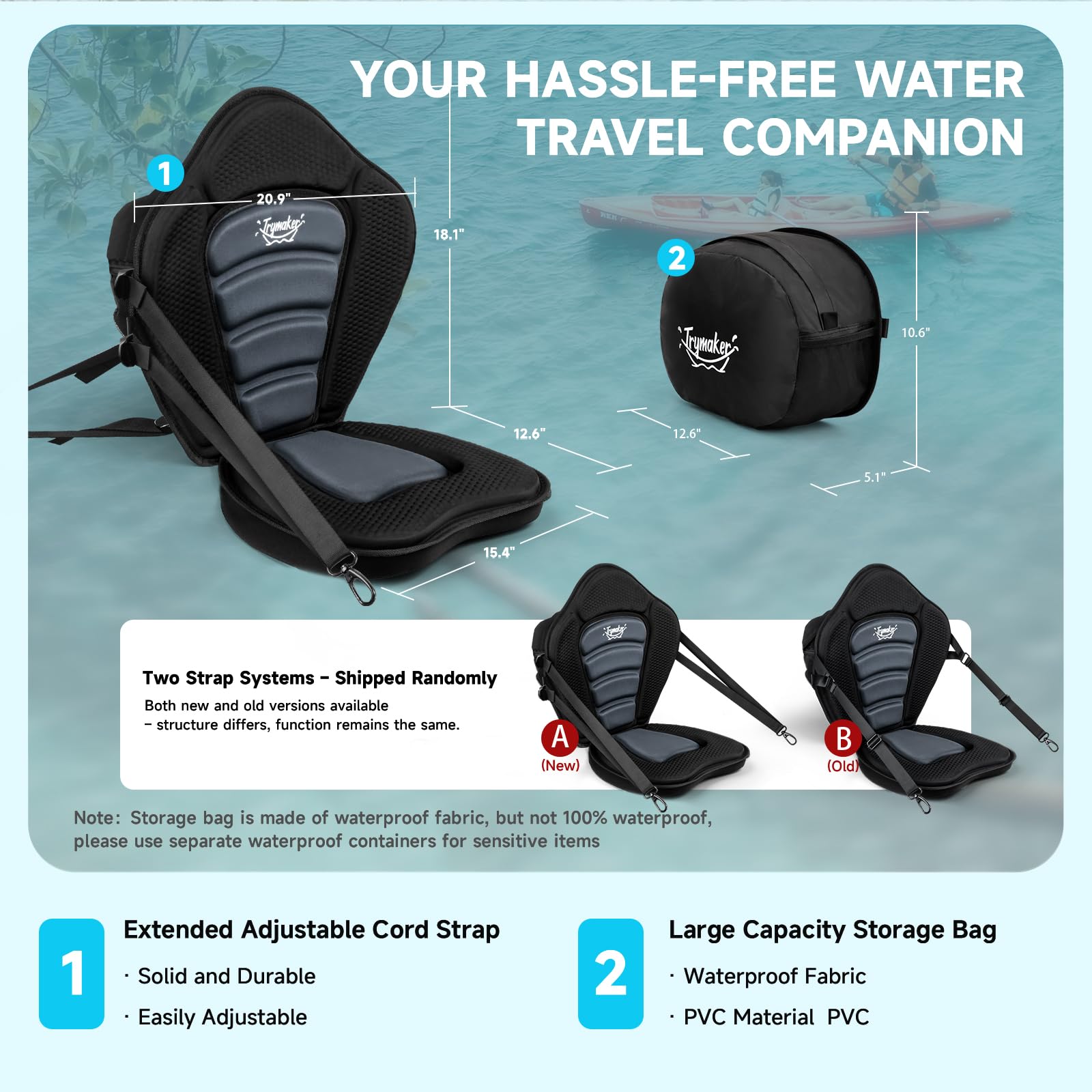 Trymaker Paddle Board Seat, Universal Kayak Seats for Paddleboard, Adjustable Sup Seat Paddle Board Seat