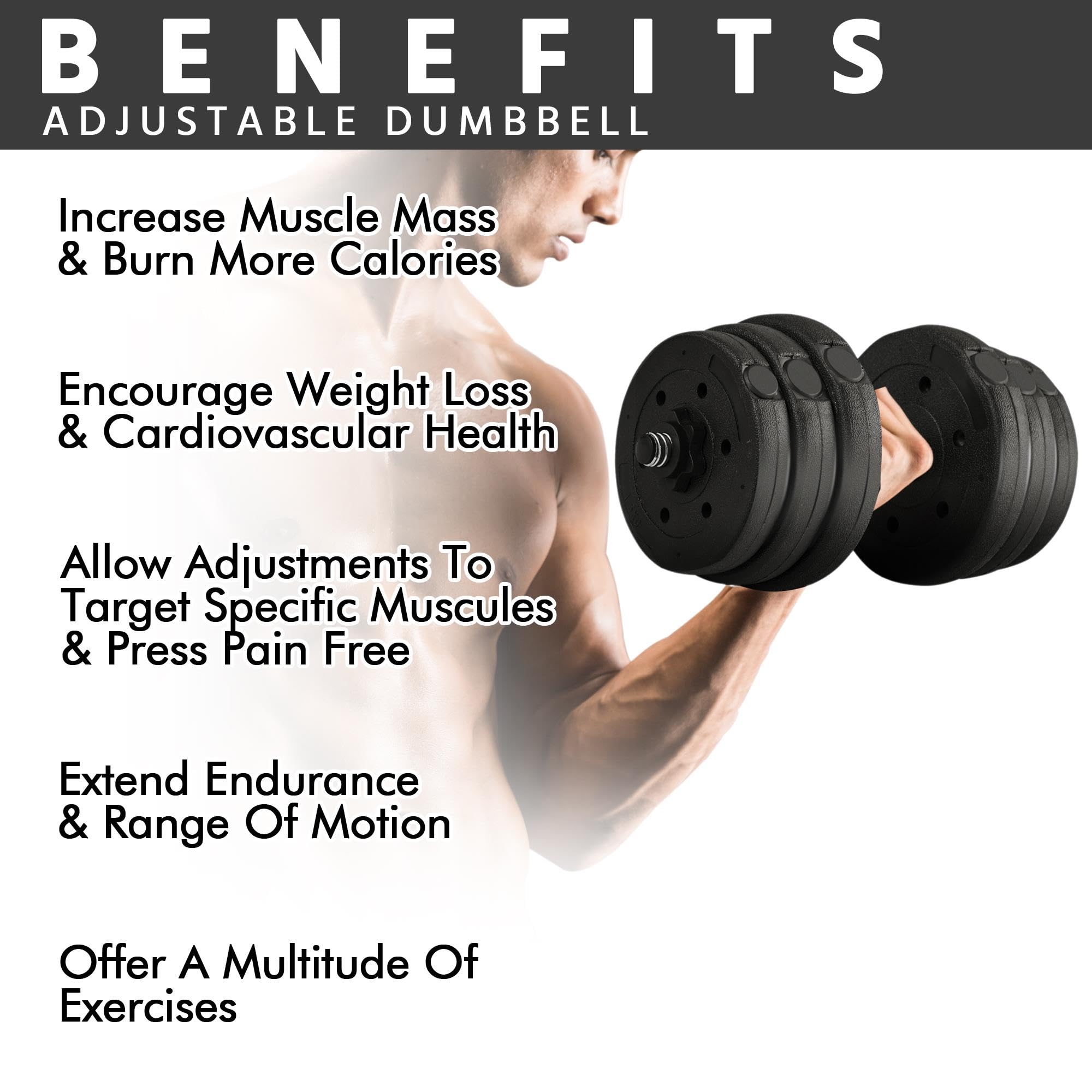 Yaheetech 30KG/25KG/20KG/15KG Adjustable Dumbbells Weight Lifting Training Set Dumbbells Set (sold as a pair) Home Gym Fitness for Men/Women