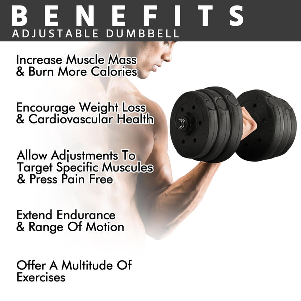 Yaheetech 30KG/25KG/20KG/15KG Adjustable Dumbbells Weight Lifting Training Set Dumbbells Set (sold as a pair) Home Gym Fitness for Men/Women