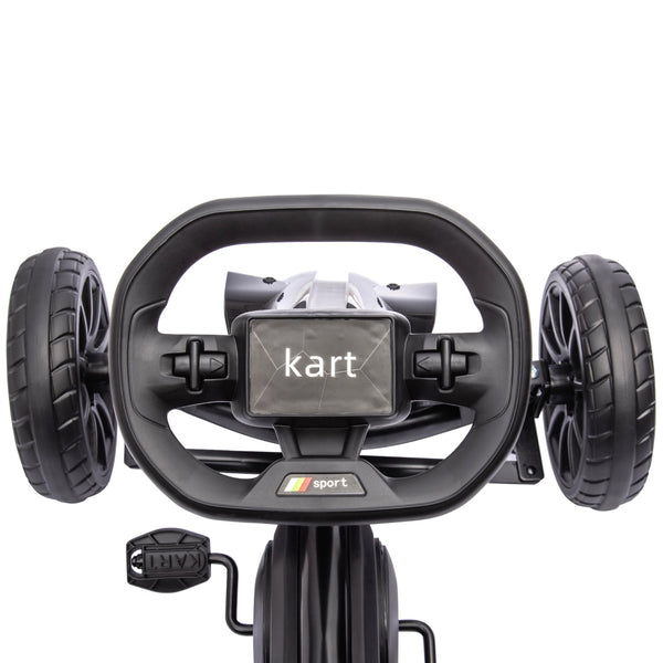 HOMCOM Children Pedal Go Kart, Kids Ride On Racer with Adjustable Seat, Swing Axle, Shock Absorption EVA Tyres, Handbrake, for Ages 3-8 Years, Red