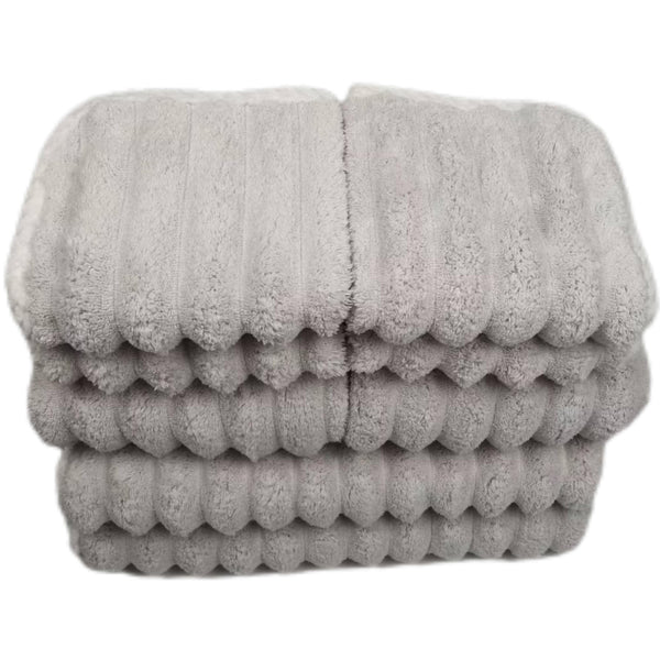 Soft Bath Towels Set, Microfiber Ribbed Oversized Bath Towels Extra Large for Bathroom, Home, Hotel, Spa, Beach, Pool, Gym (8-Piece Towel Set, Grey)