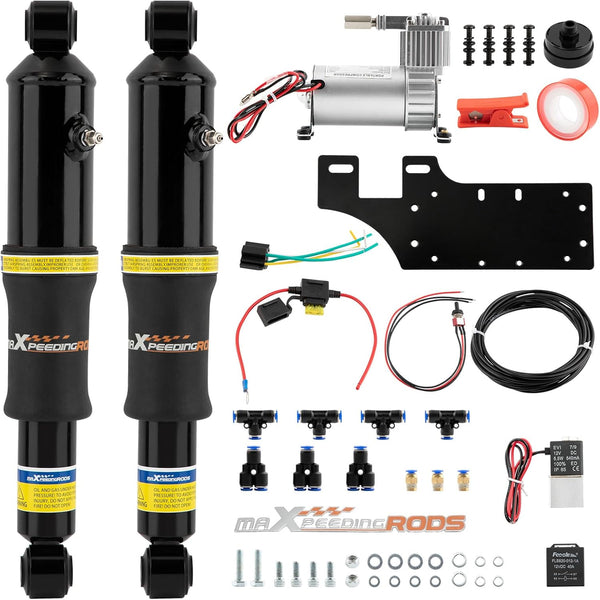 maXpeedingrods Rear Adjustable Air Ride Suspension Compressor Kit for Harley Davidson Touring Electra Street Road Glide 1994-2020