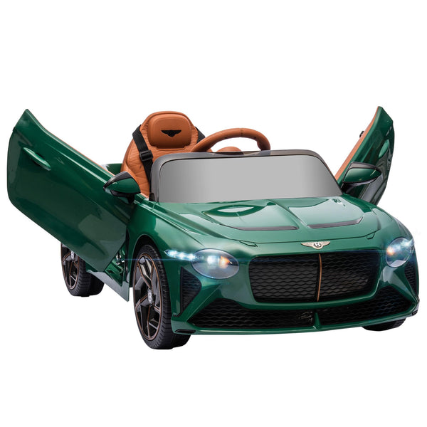 HOMCOM Bentley Bacalar Licensed, 12V Kids' Electric Ride-On with Remote Control, Battery Powered Electric Car for Kids with Suspension Wheels, Horn, Lights, for Ages 3-5 Years - Green