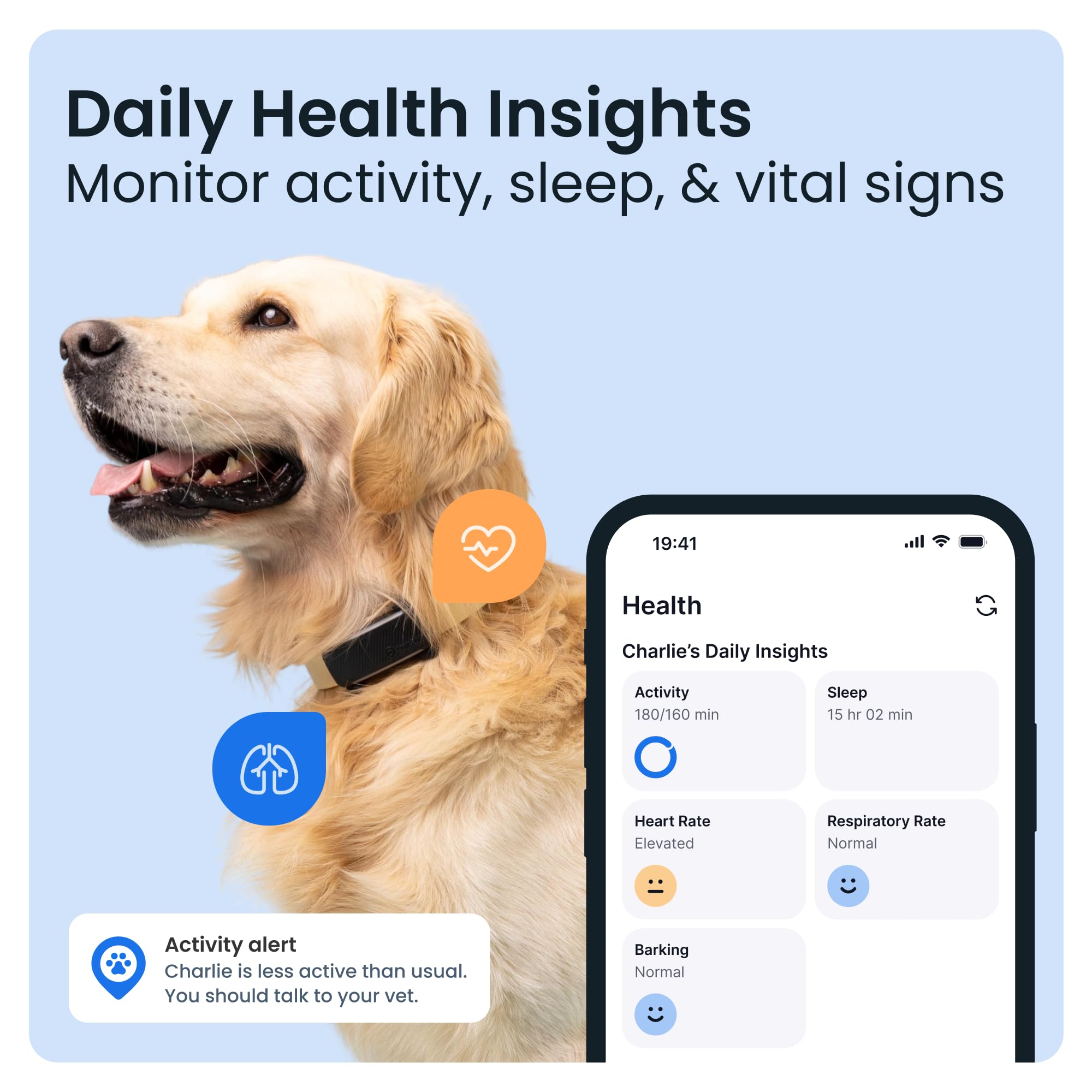 Tractive Smart Dog Tracker | 2025 Edition | Real-time GPS Tracking | Escape & Health Alerts | Vitals Monitoring | Market Leader (Black)