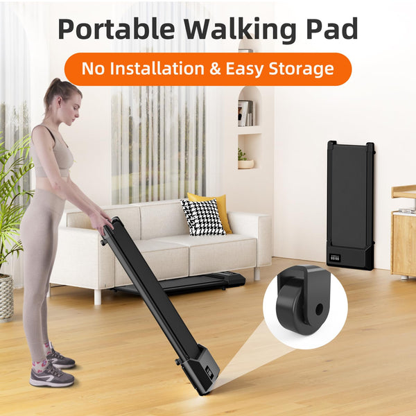 Raceable Walking Pad Suitable for High-tech Wearable Devices, Max 136kg APP Control Under Desk Treadmill with Training Courses and AI Training, Door to Door Delivery