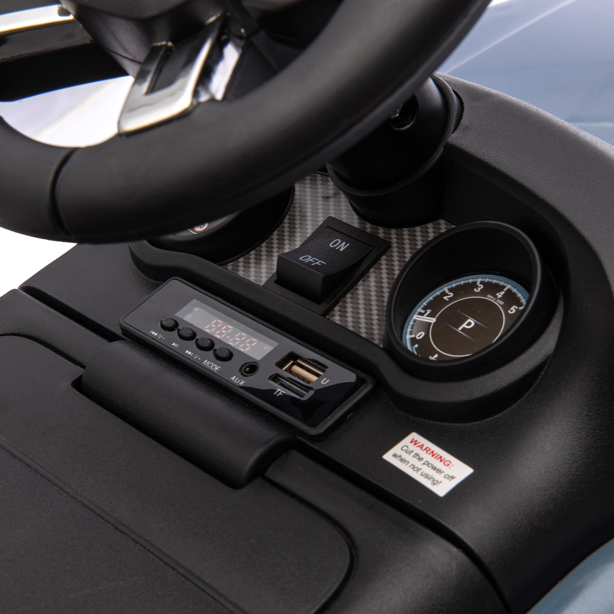 AIYAPLAY Land Rover Licensed 6V Kids Electric Ride On Car, 2-in-1 Sliding Car, Battery Powered Car with Headlights, Music, Horn, for 18-60 Months, White