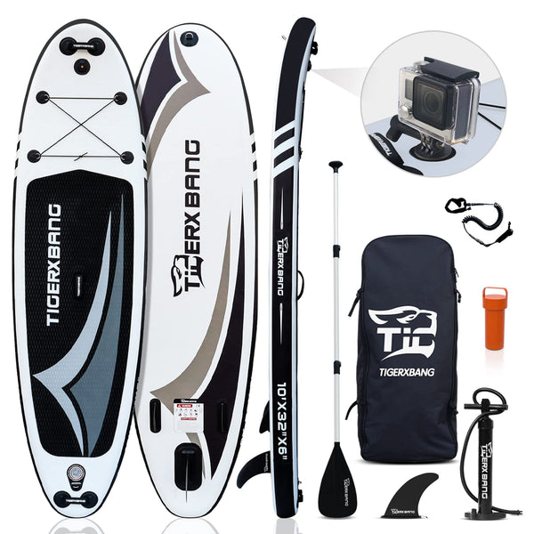TIGERXBANG Inflatable Stand Up Paddle Board SUP Board with Kayak Seat |320x82x15cm| 305x82x15cm| for Adults/Kids| ISUP PaddleBoarding Complete Kit