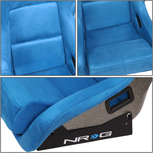 UK STOCK NRG PRISMA x1 Universal Sports Bucket Seat Blue Alcantara LARGE FB