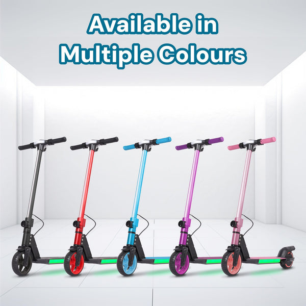 Electric Scooter Kids Foldable Mobility Scooters E Bike With RGB LED Lights For Ages 6-12 Boys Girls | 3 Speed Modes | 6-10 KM Range Dual Braking System 150W Motor Gift for Children