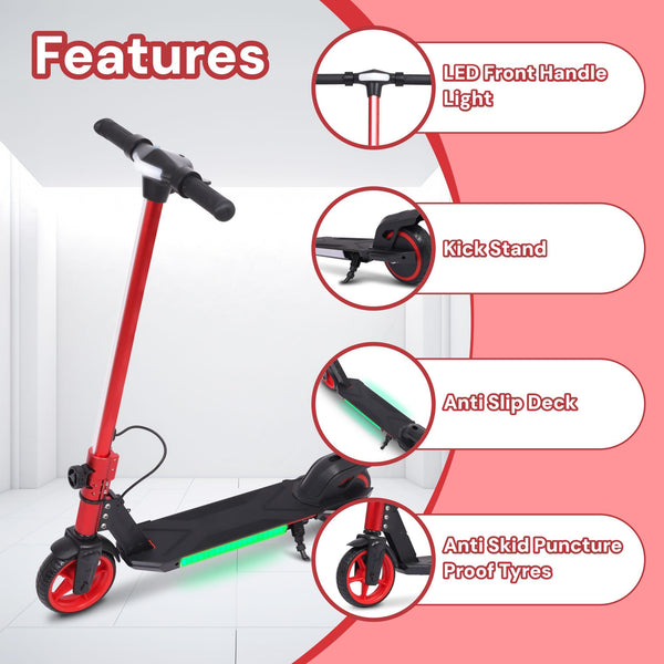 Electric Scooter Kids Foldable Mobility Scooters E Bike With RGB LED Lights For Ages 6-12 Boys Girls | 3 Speed Modes | 6-10 KM Range Dual Braking System 150W Motor Gift for Children