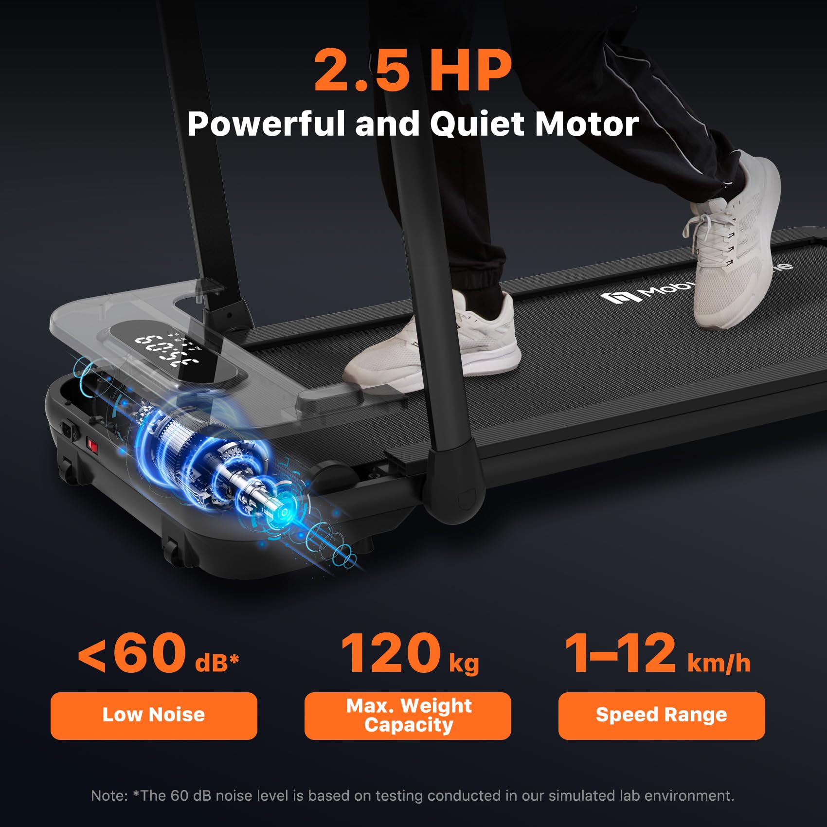 Mobvoi Home Treadmill SE 3 in 1 Foldable Treadmill for Home Walking Pad 2.5 HP Compact Portable folding Under Desk Running Machine with Remote Control LED Display for Home Office 12 km/h