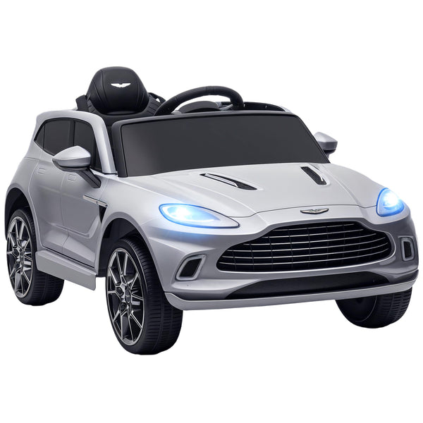 AIYAPLAY 12V Kids Electric Car, Aston Martin DBX Licensed Kids Ride on Car with Remote Control, 4 Suspension Wheels, LED Lights, Music, Horn, Slow Start, for Ages 3-6 Years, Blue