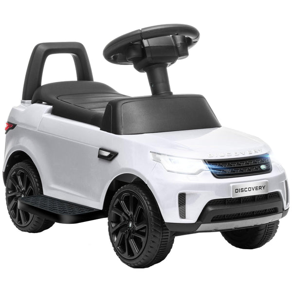 AIYAPLAY Land Rover Licensed 6V Kids Electric Ride On Car, 2-in-1 Sliding Car, Battery Powered Car with Headlights, Music, Horn, for 18-60 Months, White