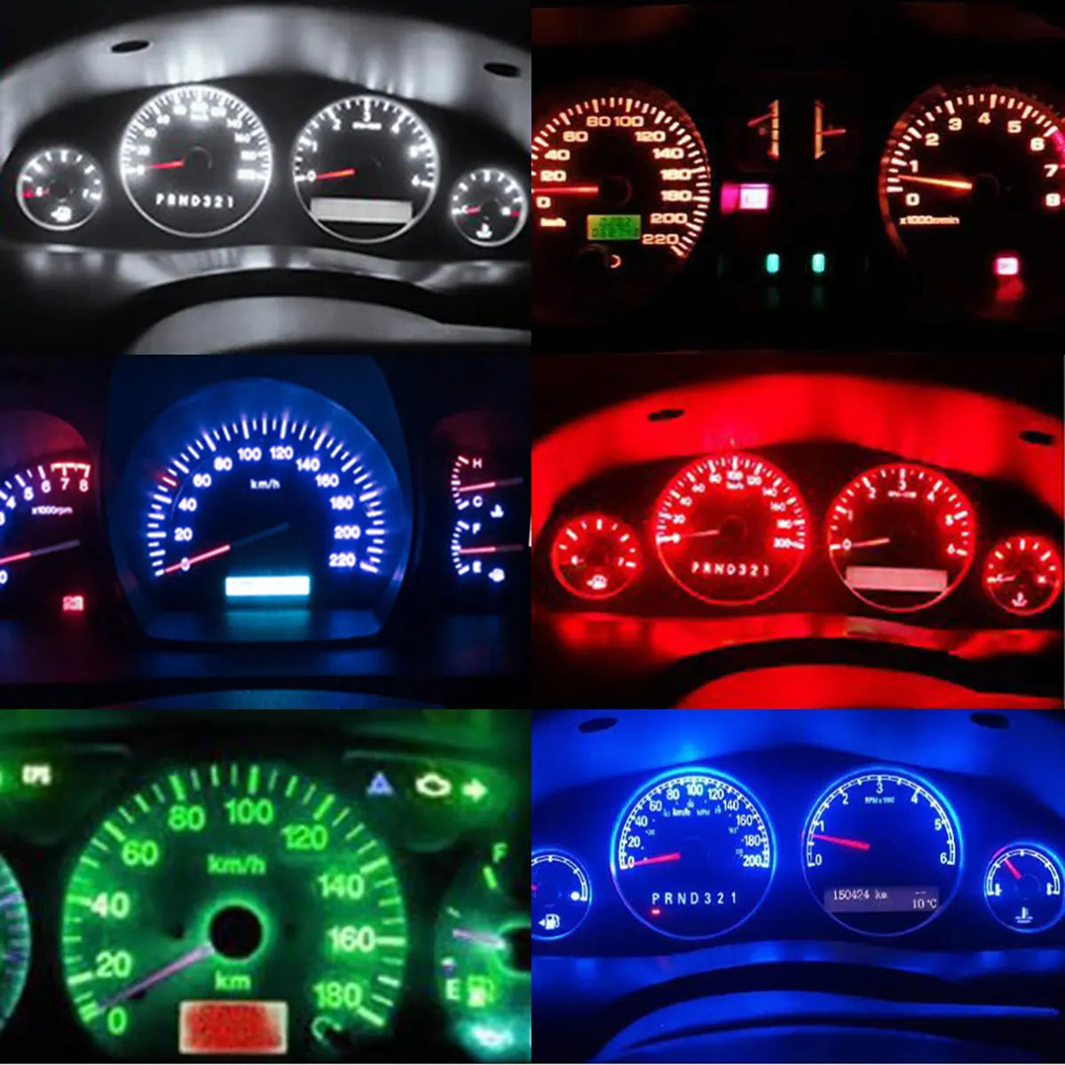 10Pcs B8.5D 509T B8.5 5050 Led Auto Car LED Dashboard Bulbs Instrument Panel Wedge Indicator Lights Cluster Gauges Lamp 12VDC