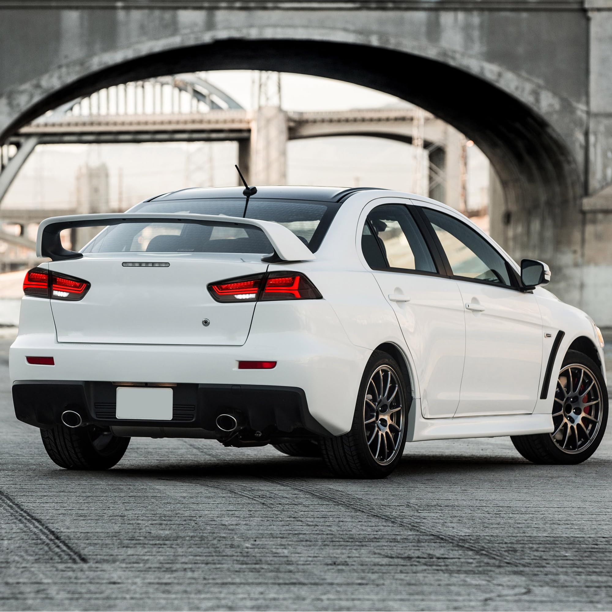 LED Rear Lights compatible with Lancer & EVO X 2008-2020 (Not Fit fortis/io), w/Amber Sequential indicator, Driver & Passenger Side - Red