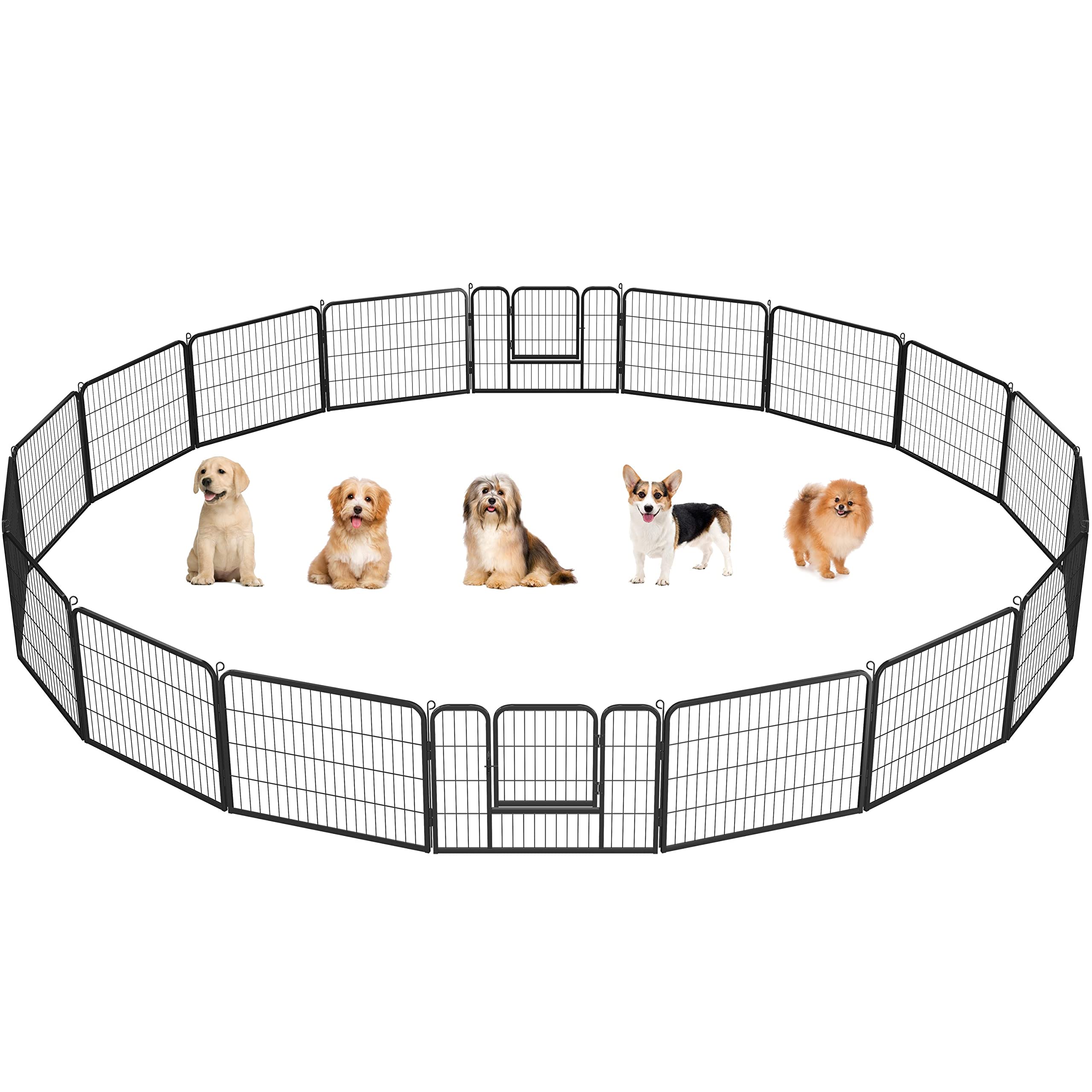 Yaheetech Lightweight Dog Playpen, 8 Panel 80cm Dog Fence Pet Exercise Pen Portable Puppy Play Pen Suitable for RV/Camping
