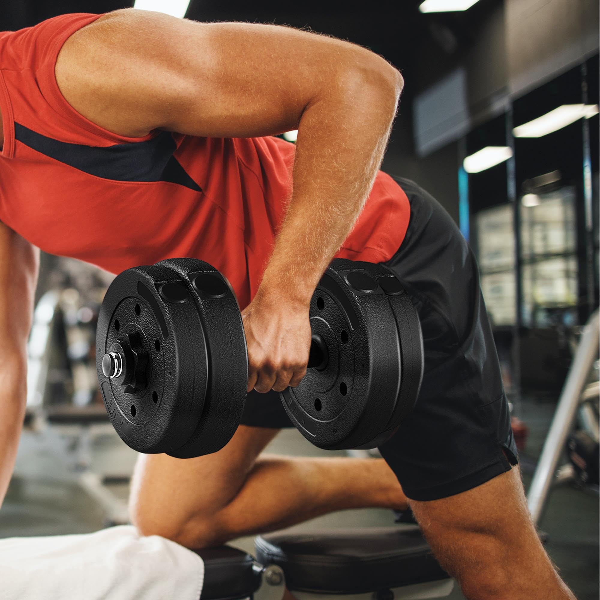 Yaheetech 30KG/25KG/20KG/15KG Adjustable Dumbbells Weight Lifting Training Set Dumbbells Set (sold as a pair) Home Gym Fitness for Men/Women