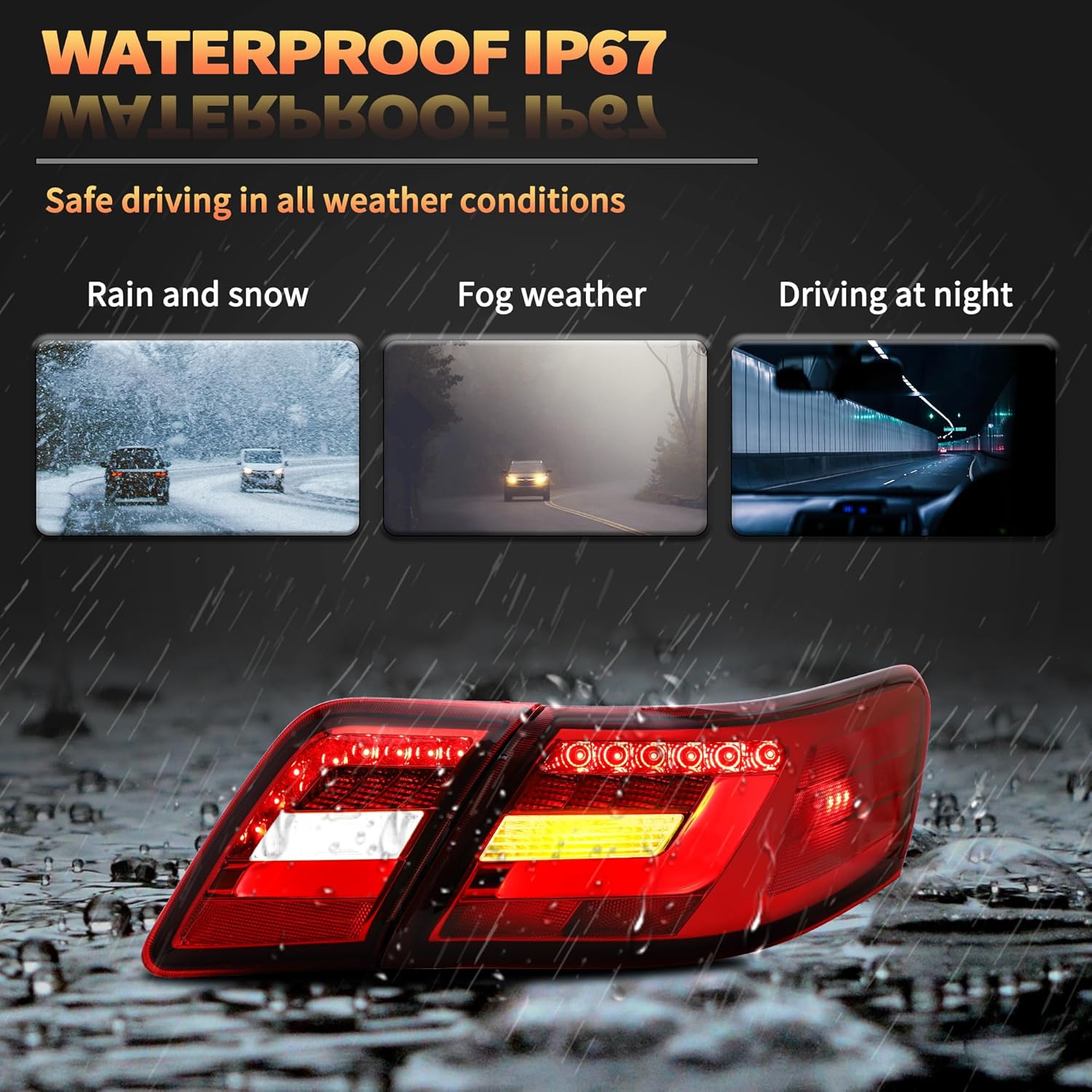 VLAND Rear Lights compatible with Camry 2006-2011 [not for Camry LE], Passenger & Driver Sides