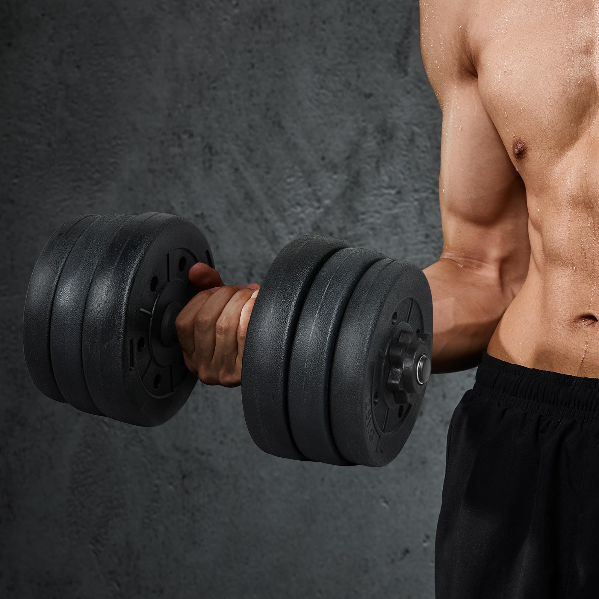 Yaheetech 30KG/25KG/20KG/15KG Adjustable Dumbbells Weight Lifting Training Set Dumbbells Set (sold as a pair) Home Gym Fitness for Men/Women