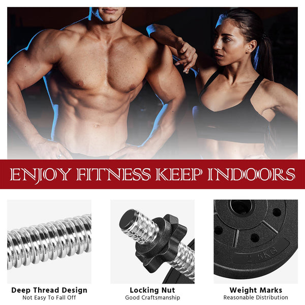 Yaheetech 30KG/25KG/20KG/15KG Adjustable Dumbbells Weight Lifting Training Set Dumbbells Set (sold as a pair) Home Gym Fitness for Men/Women