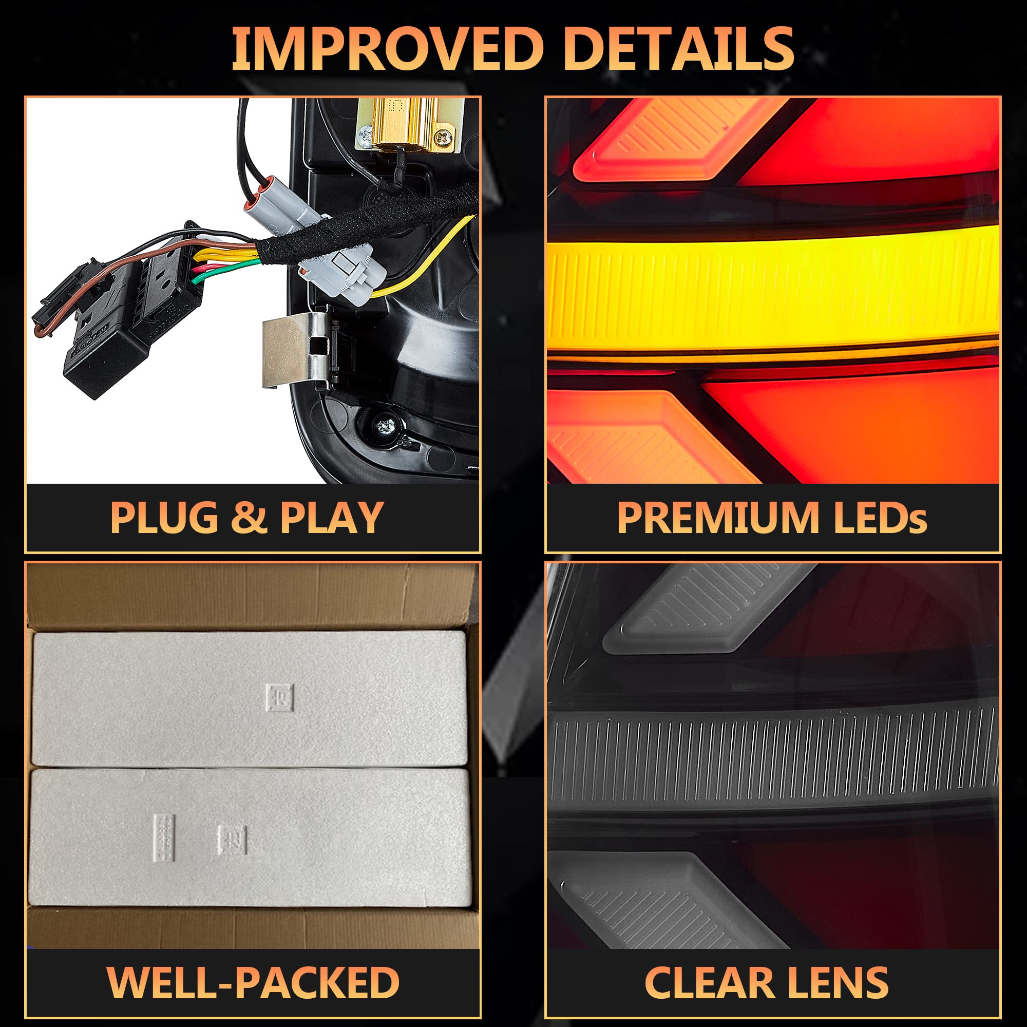 VLAND LED Rear Lights Compatible with Mini Cooper R50 R52 R53 2001-2006 1st Gen Hatch/Convertible, Union Jack Tail Lights w/Startup Dynamic Display & Sequential Indicator, 1 Set (Red)