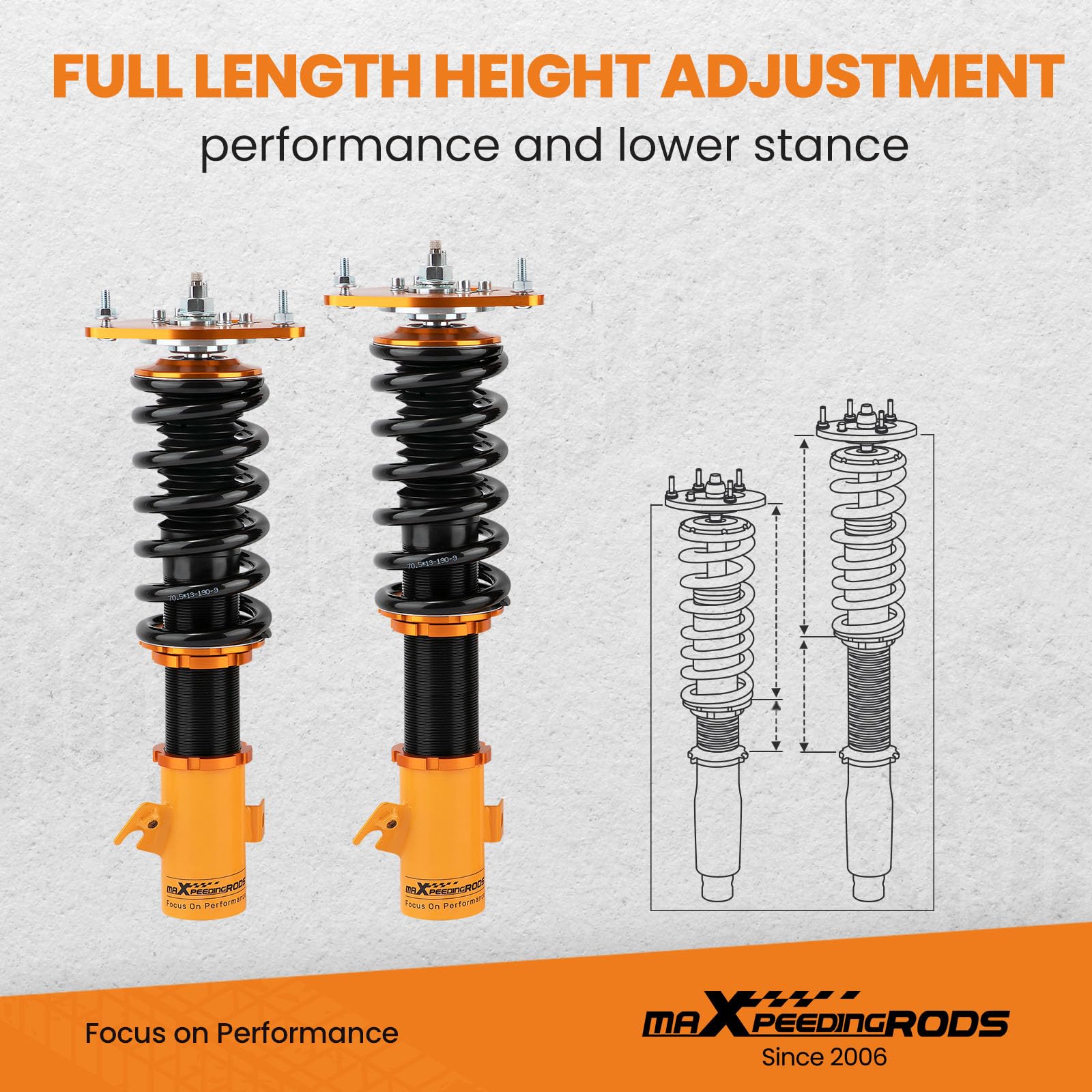 maXpeedingrods Coilovers Damper Adjustable for Impreza for WRX for STI GDB 2002-2007