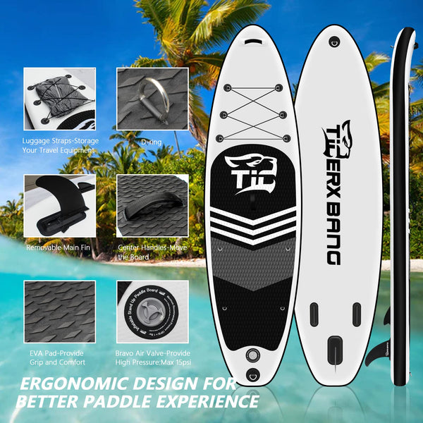 TIGERXBANG Inflatable Stand Up Paddle Board SUP Board with Kayak Seat |320x82x15cm| 305x82x15cm| for Adults/Kids| ISUP PaddleBoarding Complete Kit