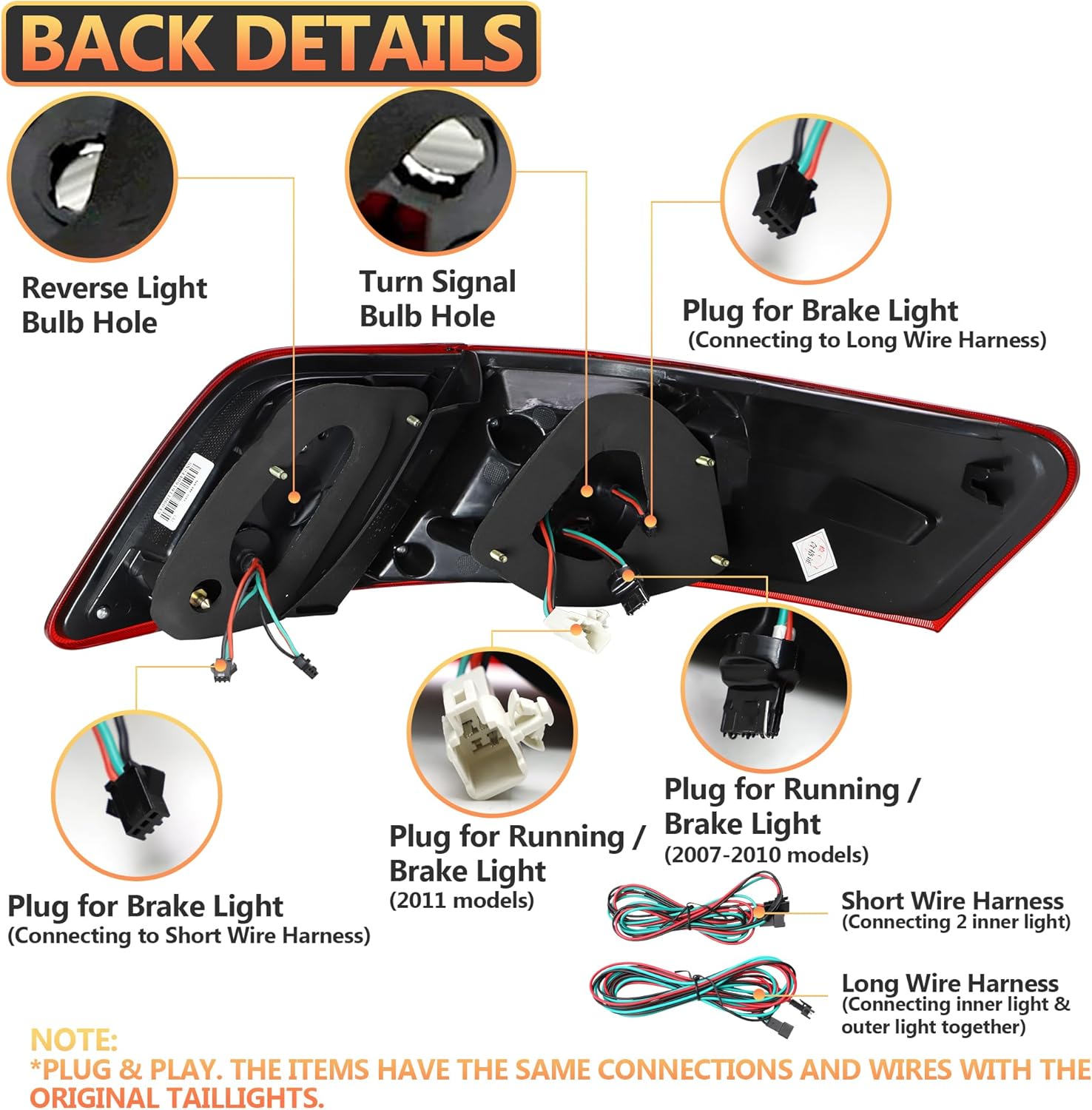 VLAND Rear Lights compatible with Camry 2006-2011 [not for Camry LE], Passenger & Driver Sides