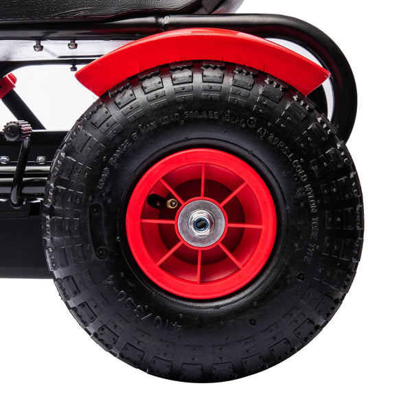 HOMCOM Children Pedal Go Kart, Kids Ride On Racer with Adjustable Seat, Inflatable Rubber Tyres, Handbrake, for Ages 5-12 Years - Black