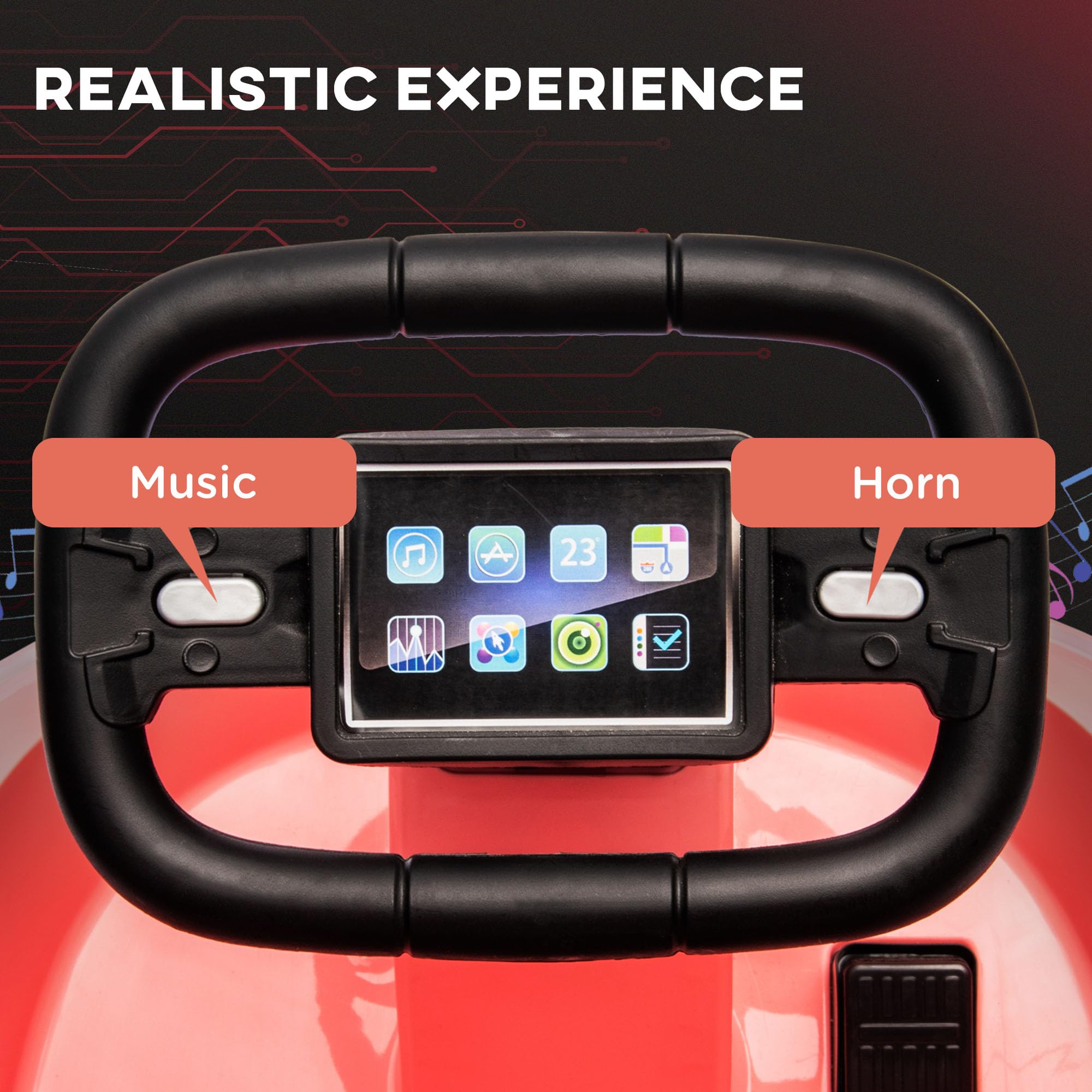 HOMCOM Kids Bumper Car 360° Rotation Spin Waltzer Car 6V Electric Ride On Car with 2 Speeds, Music, Lights for 18-48 Months - White