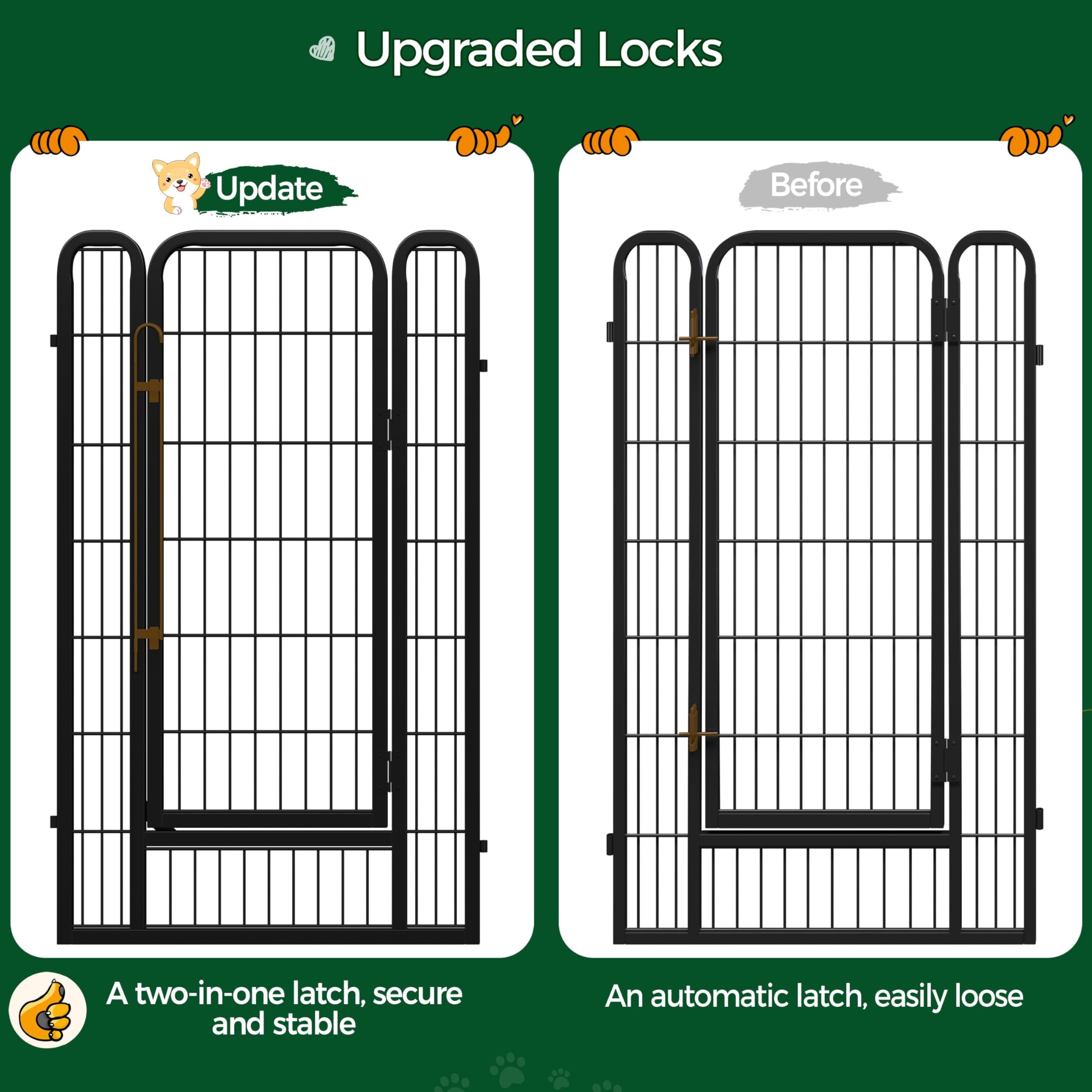 Yaheetech Lightweight Dog Playpen, 8 Panel 80cm Dog Fence Pet Exercise Pen Portable Puppy Play Pen Suitable for RV/Camping