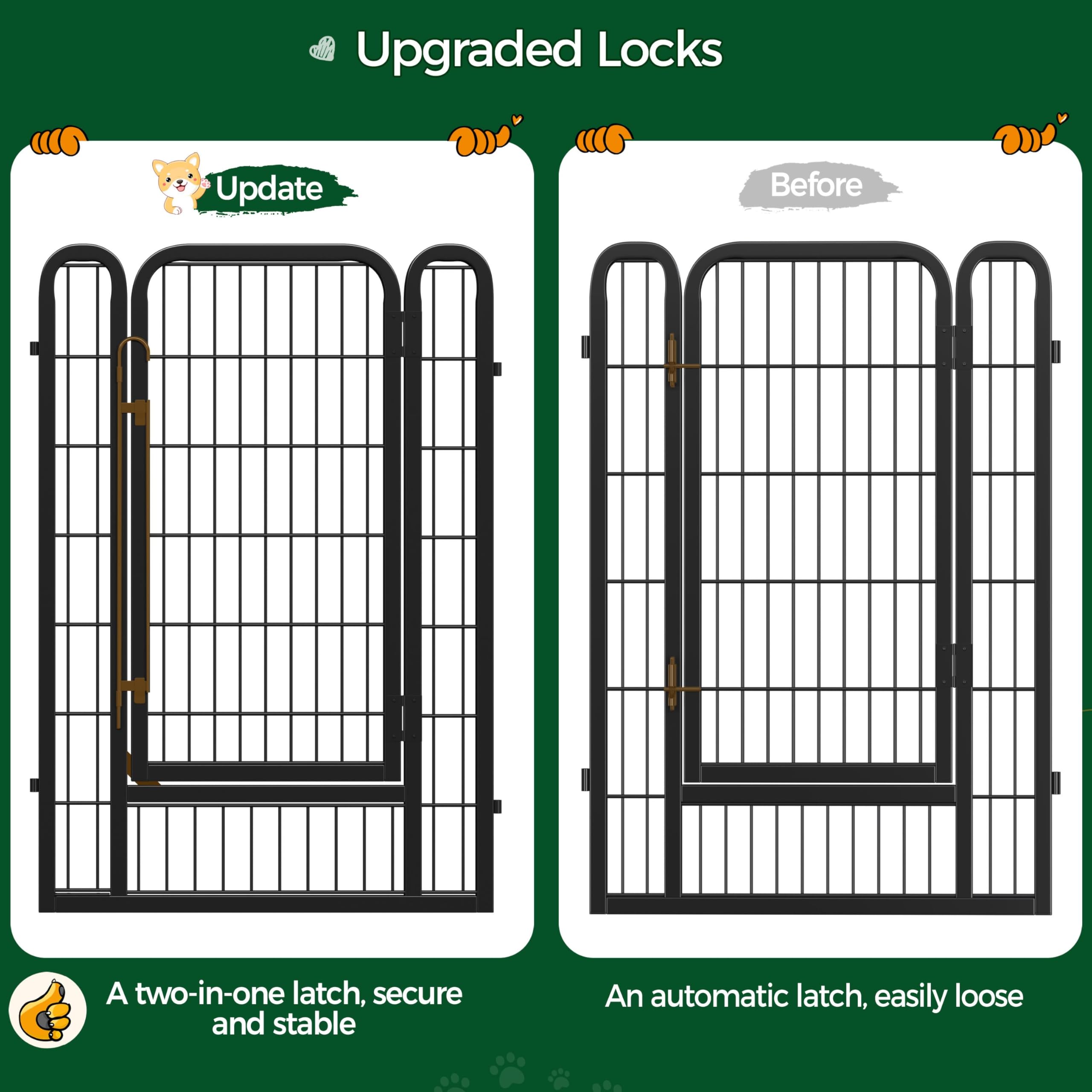 Yaheetech Lightweight Dog Playpen, 8 Panel 80cm Dog Fence Pet Exercise Pen Portable Puppy Play Pen Suitable for RV/Camping