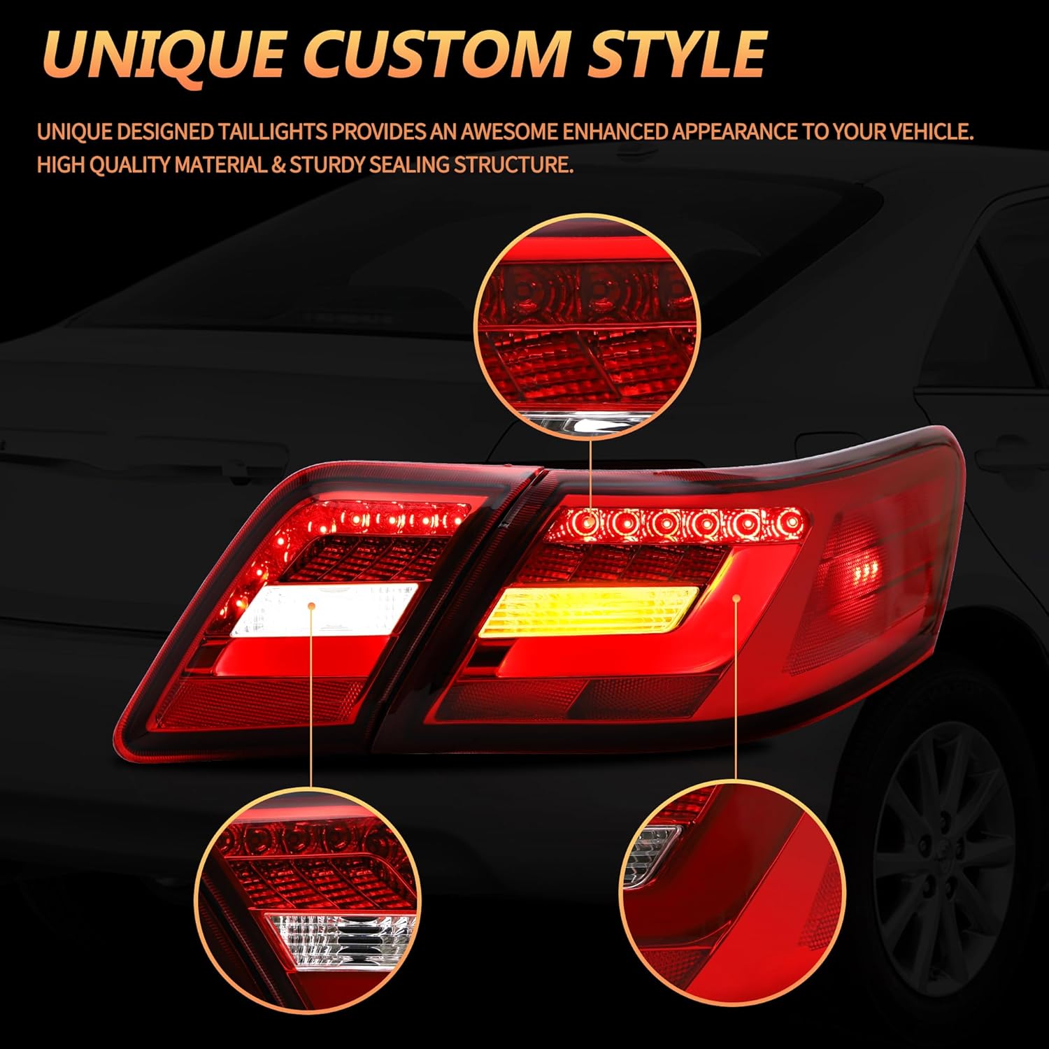VLAND Rear Lights compatible with Camry 2006-2011 [not for Camry LE], Passenger & Driver Sides