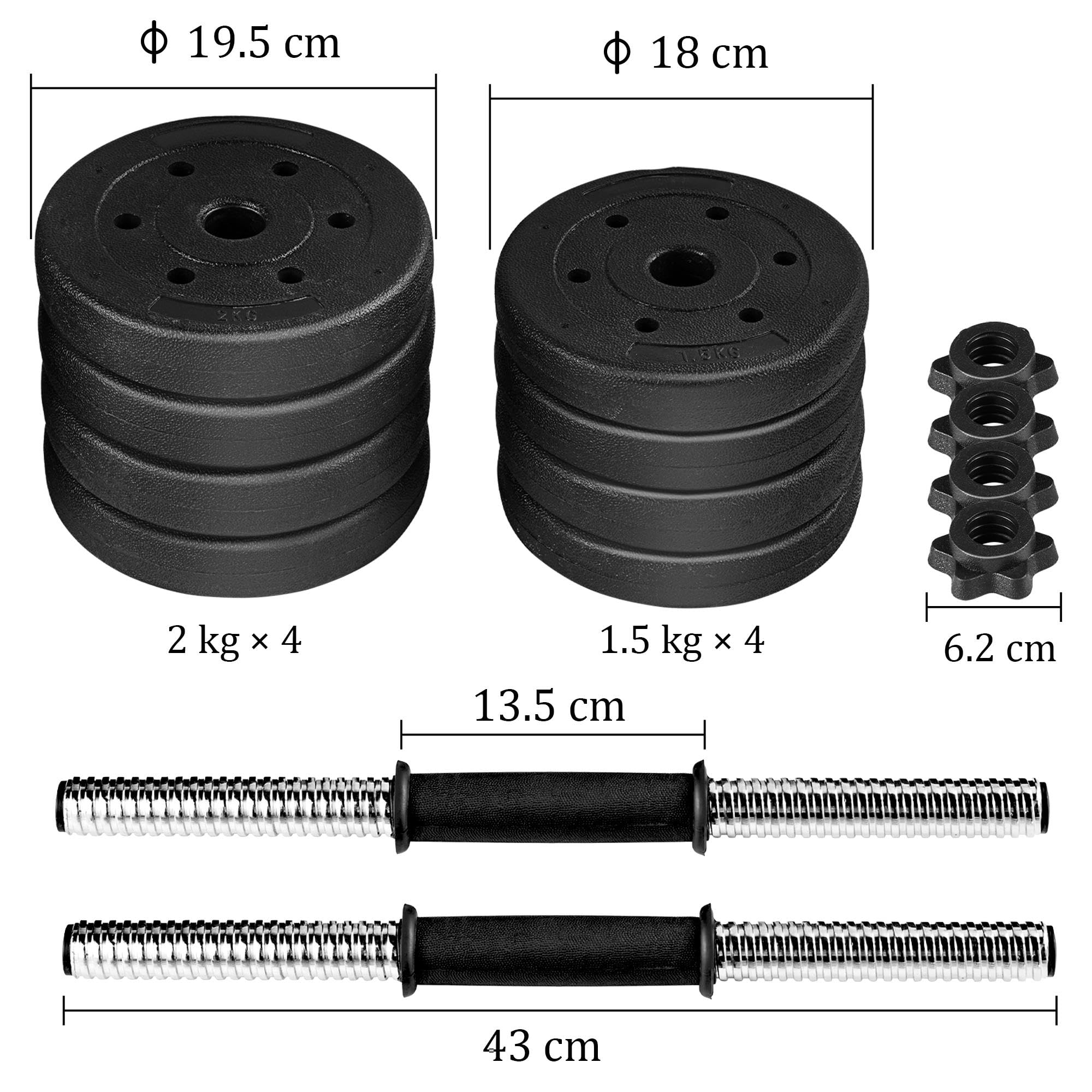 Yaheetech 30KG/25KG/20KG/15KG Adjustable Dumbbells Weight Lifting Training Set Dumbbells Set (sold as a pair) Home Gym Fitness for Men/Women