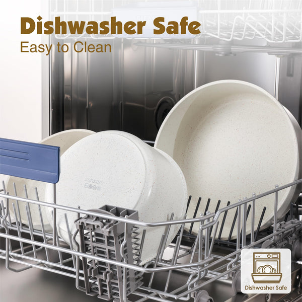 SENSARTE 17 Piece Pots and Pans Set, Nonstick Detachable Handle Cookware, Induction Kitchen Cookware Set with Removable Handle, Healthy Non Stick RV Cookware, Oven Safe (Black)