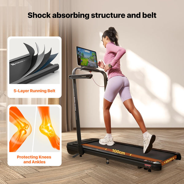 Mobvoi Home Treadmill SE 3 in 1 Foldable Treadmill for Home Walking Pad 2.5 HP Compact Portable folding Under Desk Running Machine with Remote Control LED Display for Home Office 12 km/h