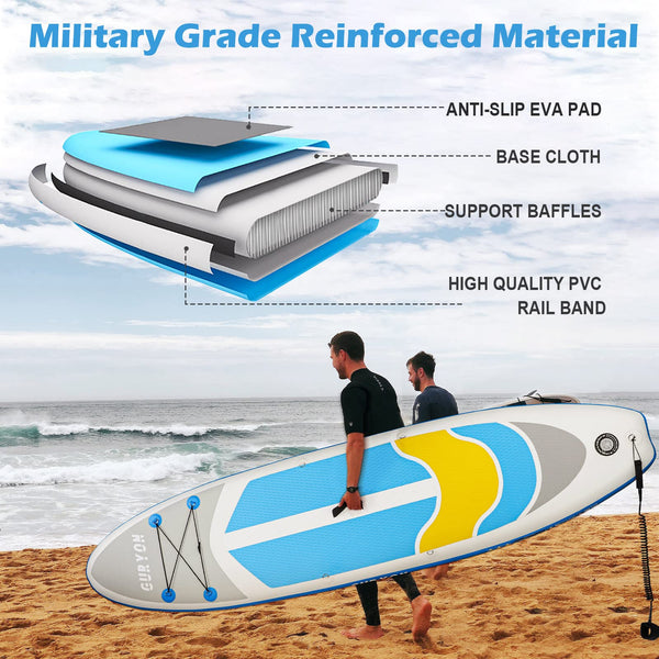 Paddle Board, Inflatable Stand Up Paddle Board Ultra-light ISUP 10’x 30" x 6" Paddle Board with Adjustable Paddle, Hand Pump, Leash, Repair Kit, Waterproof Phone Case, Paddle Board for Adults