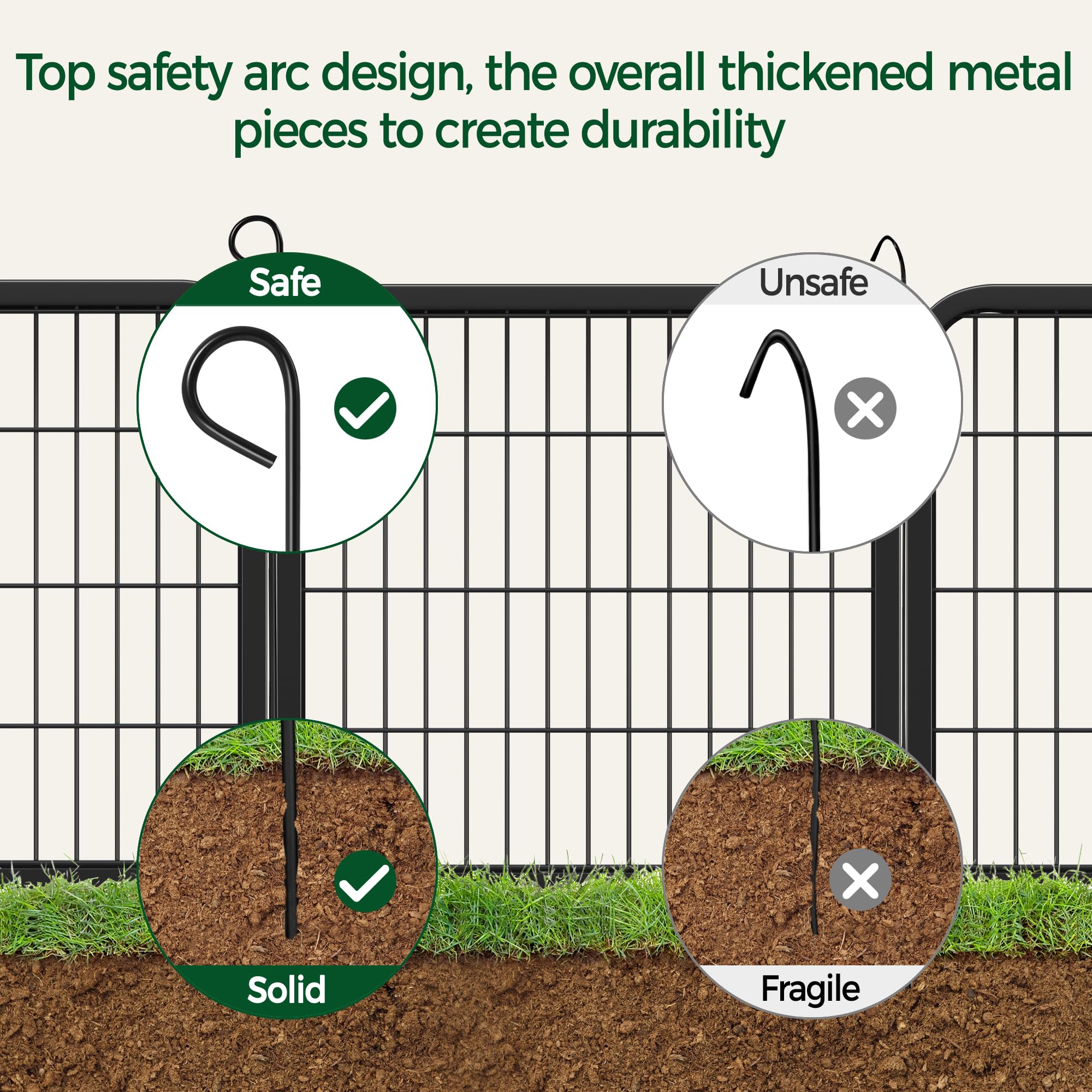 Yaheetech Lightweight Dog Playpen, 8 Panel 80cm Dog Fence Pet Exercise Pen Portable Puppy Play Pen Suitable for RV/Camping