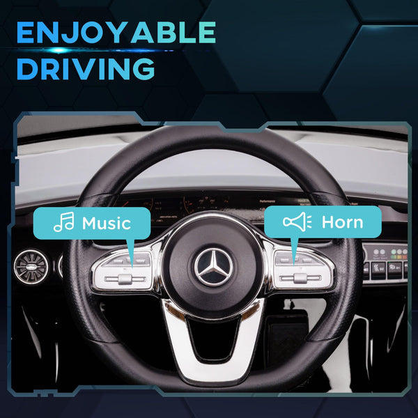 AIYAPLAY Mercedes Benz Licensed 12V Electric Car for Kids, Kids' Electric Ride on with Remote Control, Transport Wheels, Spring Suspension, LED Lights Music, for 3-6 Years - Black