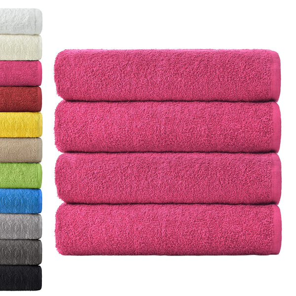 NatureMark 4-Piece Large Towel Set - 100% Cotton, Soft, Absorbent and Durable Bath Towels for Home, Spa, Gym - 70 x 140 cm, Pink