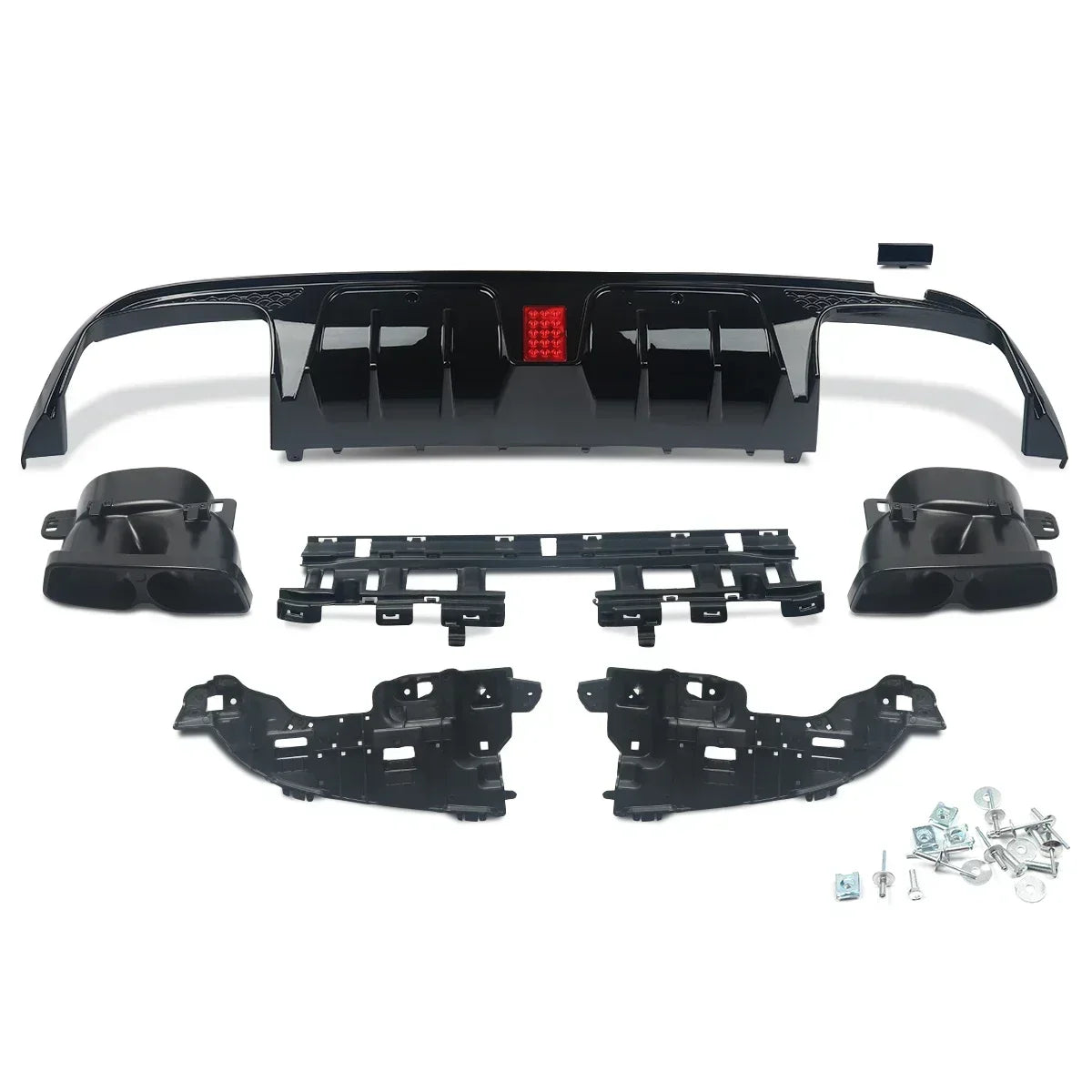 C63/ C63S/C43 4 Door Sedan Rear Diffuser With Exhaust Endtips For Mercedes Benz C class W205 2015-2021 Carbon Look