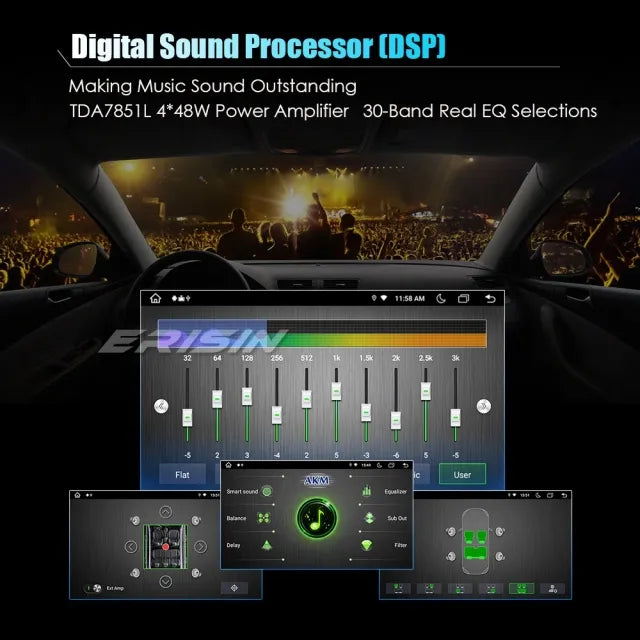 ES8998V 9" 8-Core Android 13.0 Car Stereo GPS Sat Nav for VW Golf Mk5 Mk6 Passat B6 Skoda Touran Seat Skoda Touran T5 Vento DAB+ Wireless CarPlay DSP WIFI 64GB